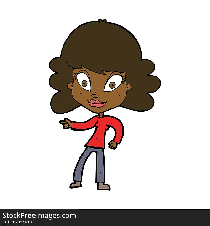 cartoon woman pointing