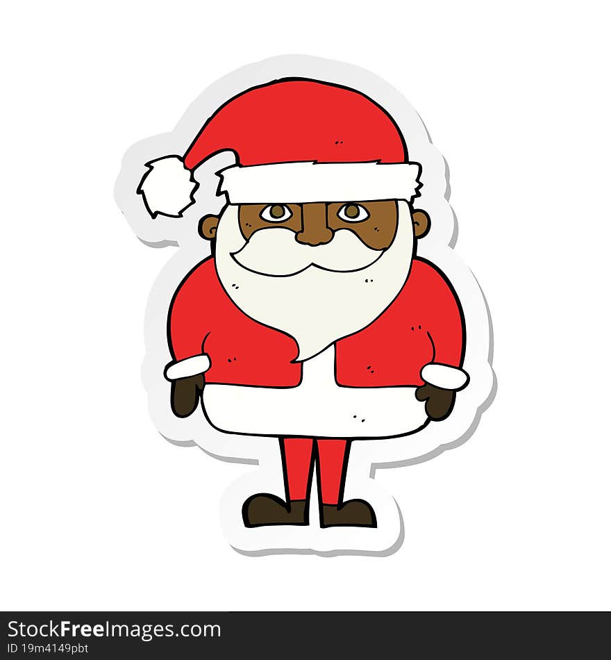 sticker of a cartoon santa claus