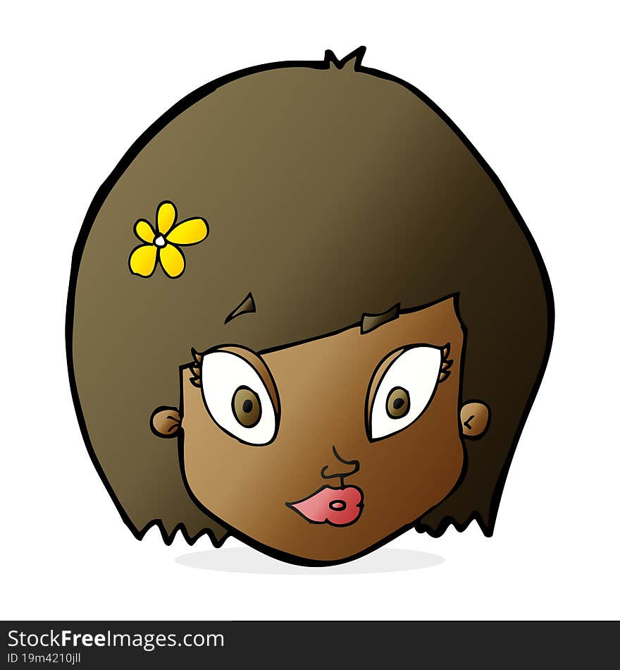 Cartoon Happy Female Face