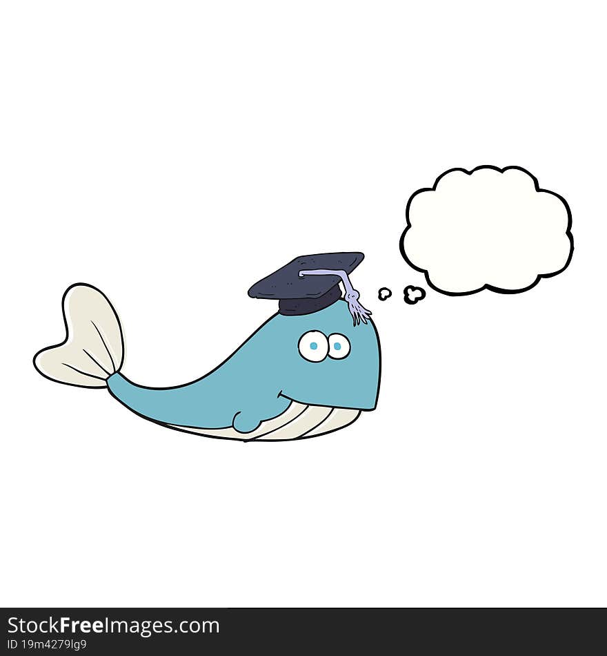 Thought Bubble Cartoon Whale Graduate