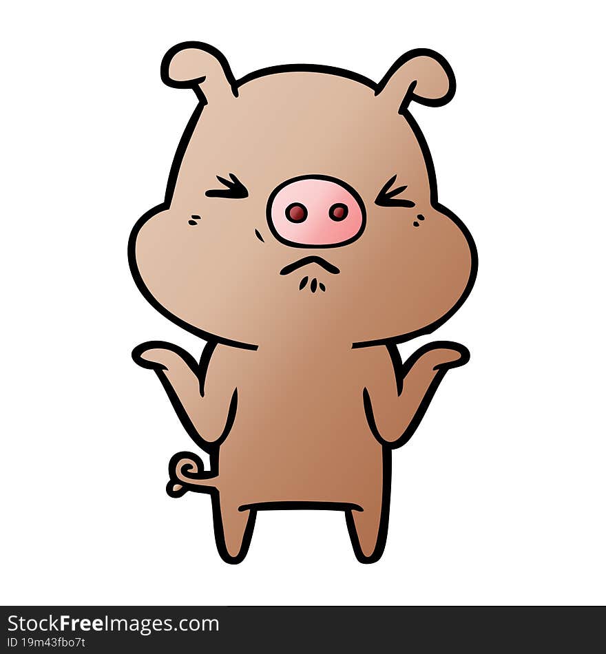 cartoon angry pig. cartoon angry pig