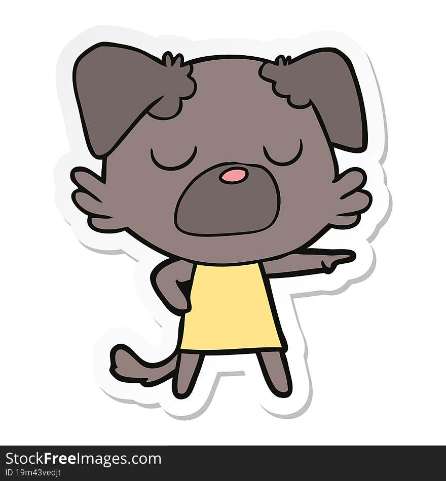 Sticker Of A Cartoon Dog