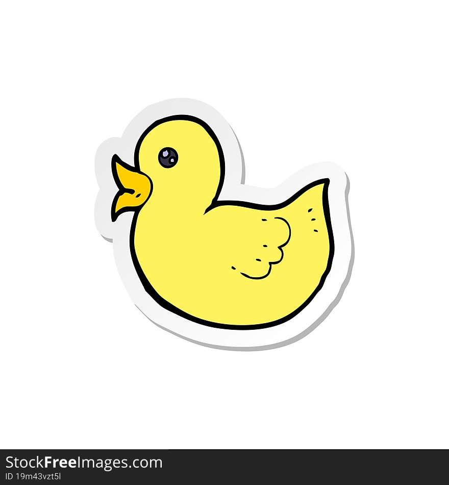 sticker of a cartoon rubber duck