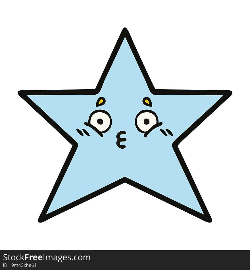 cute cartoon of a star fish. cute cartoon of a star fish