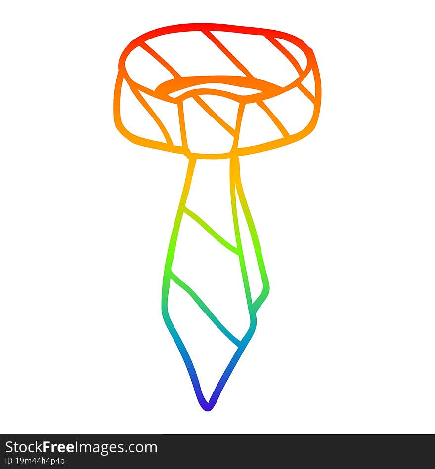 rainbow gradient line drawing cartoon tie