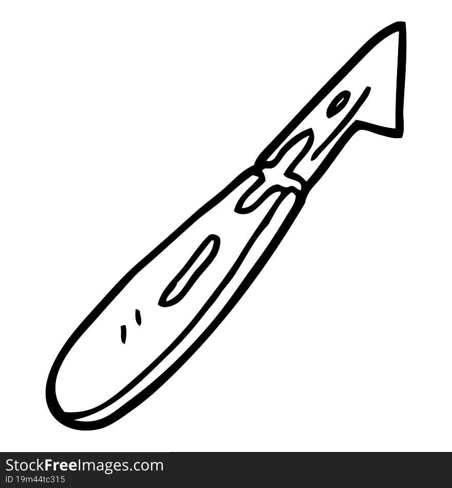 black and white cartoon craft knife