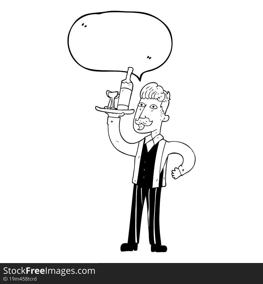 Speech Bubble Cartoon Waiter