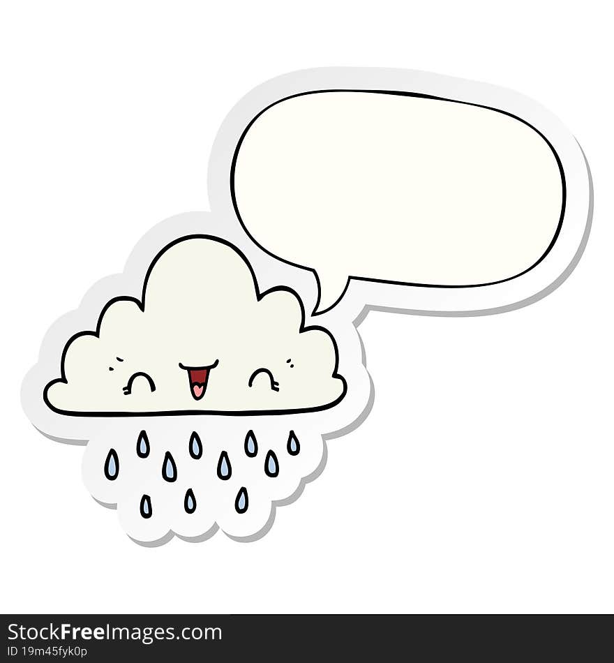 cartoon storm cloud with speech bubble sticker