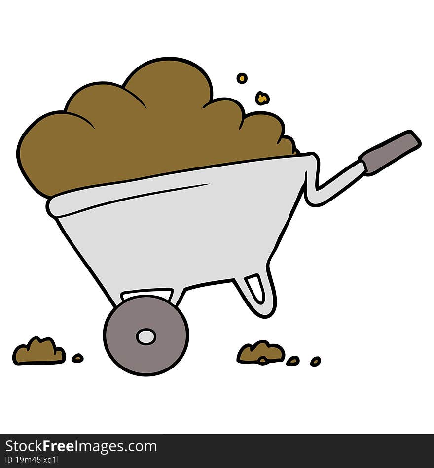 cartoon wheelbarrow. cartoon wheelbarrow