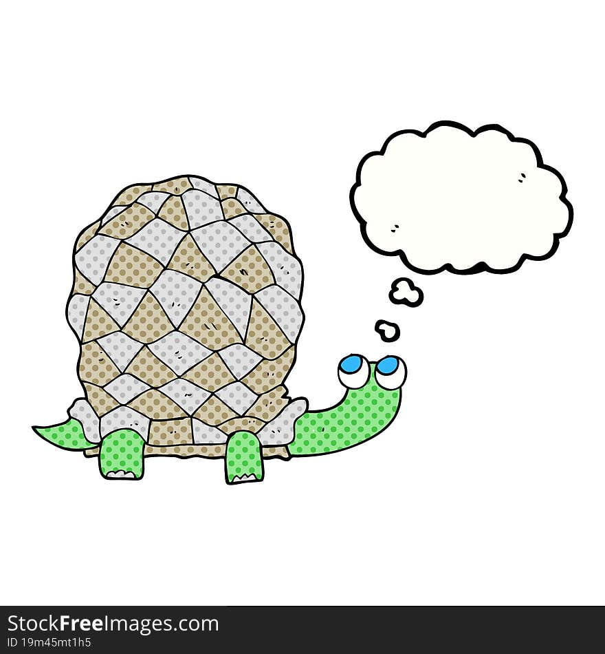 Thought Bubble Cartoon Tortoise