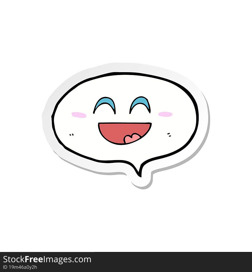 sticker of a cute cartoon speech balloon