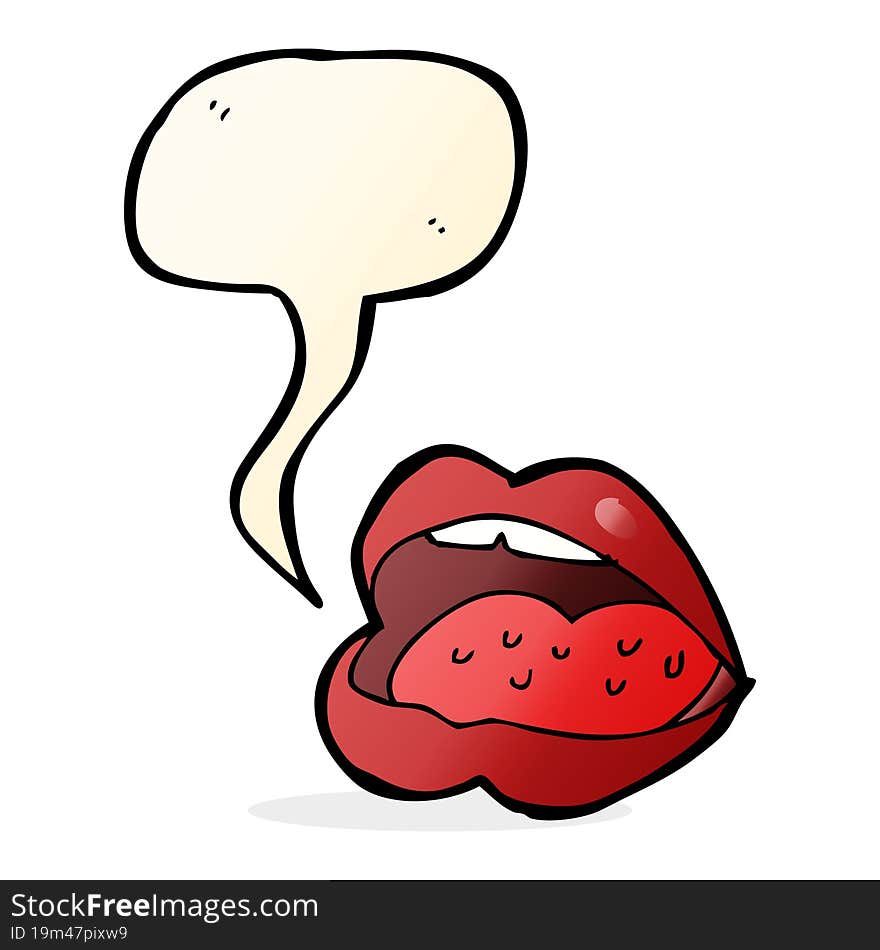 cartoon open mouth with speech bubble