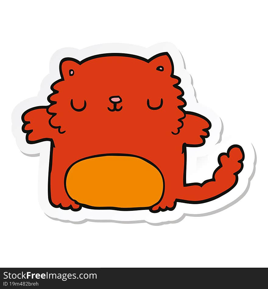 Sticker Of A Cartoon Cat