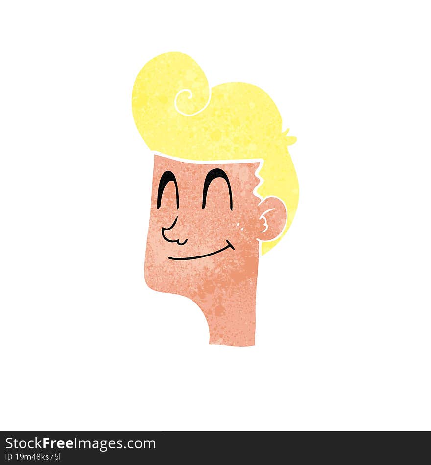 retro cartoon smiling man