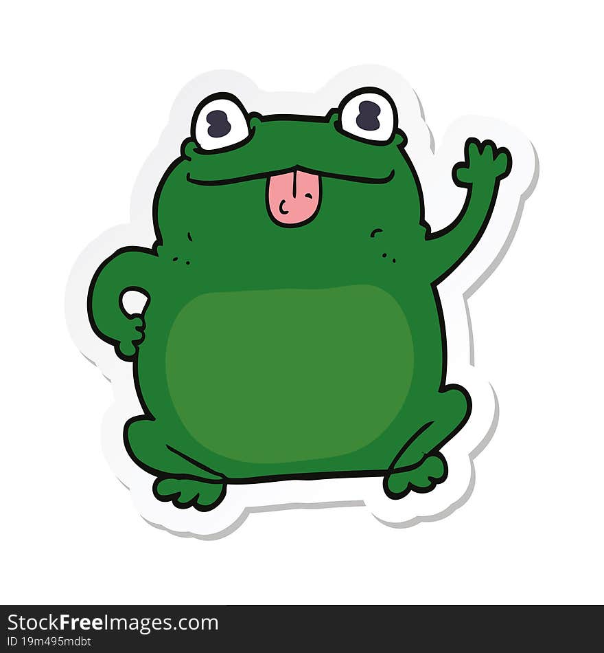 sticker of a cartoon frog