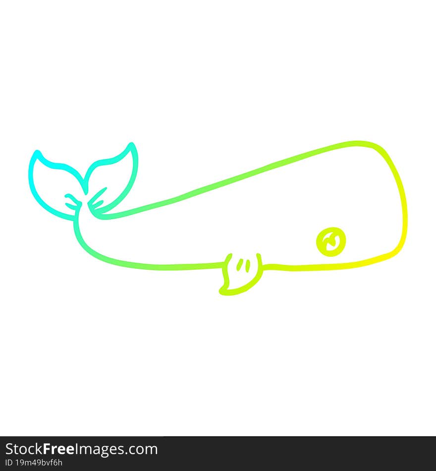 cold gradient line drawing cartoon sea whale