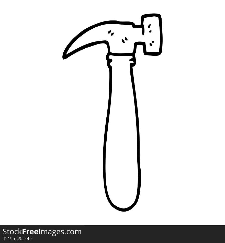 black and white cartoon hammer