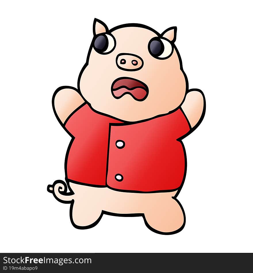 Cartoon Doodle Funny Pig