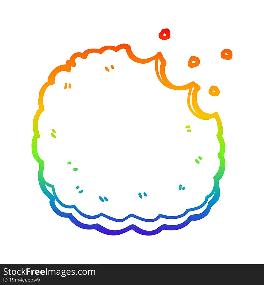 rainbow gradient line drawing cartoon biscuit