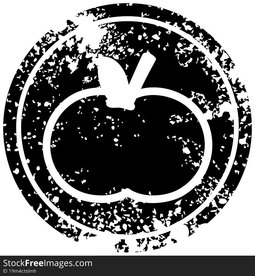 organic apple distressed icon