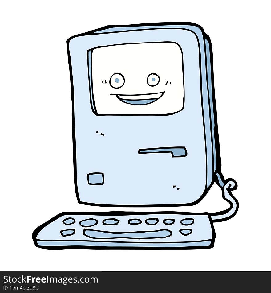 cartoon old computer