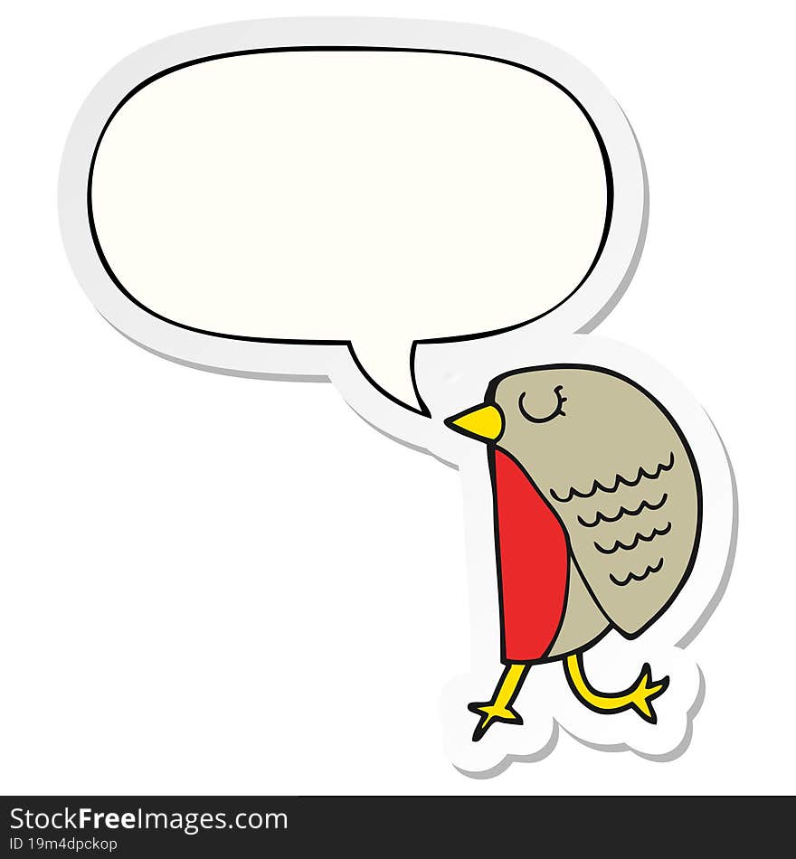 cartoon bird and speech bubble sticker