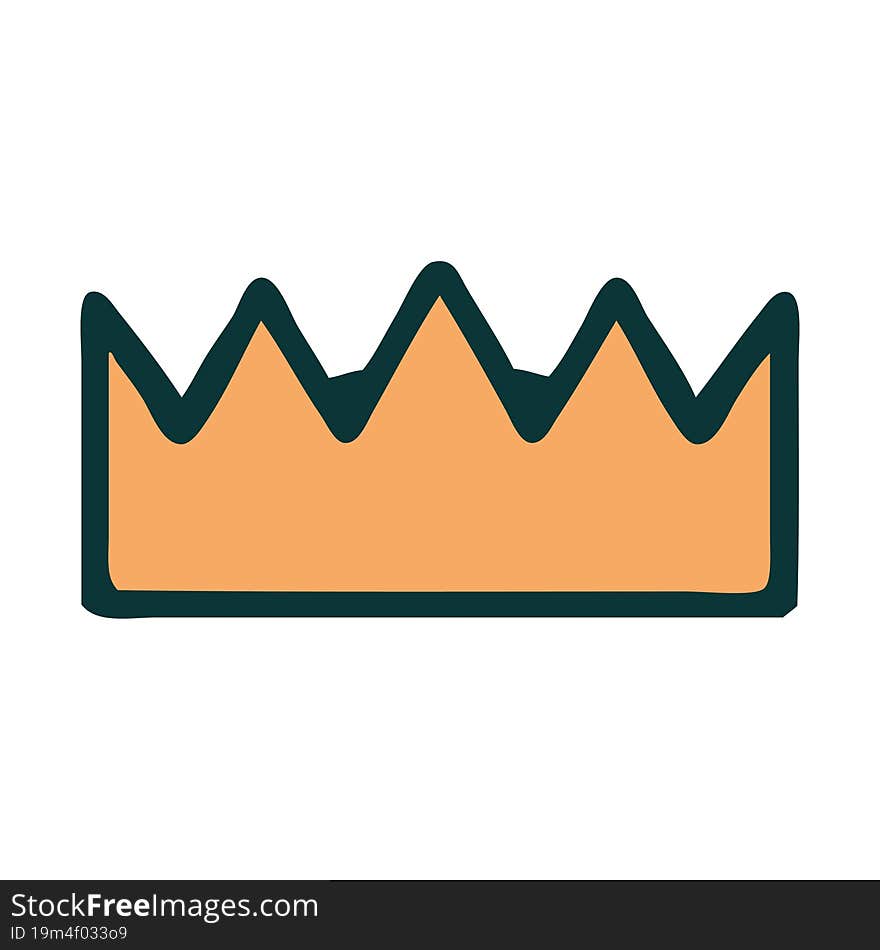 tattoo style icon of a crown