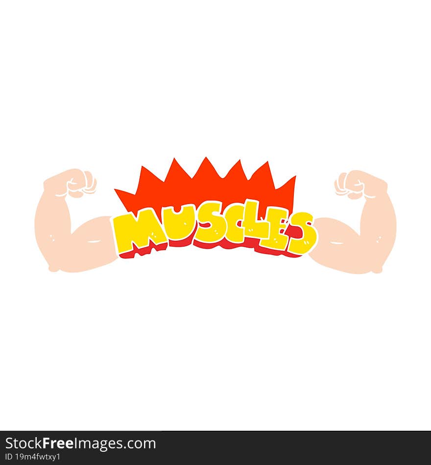 flat color illustration of muscles symbol. flat color illustration of muscles symbol