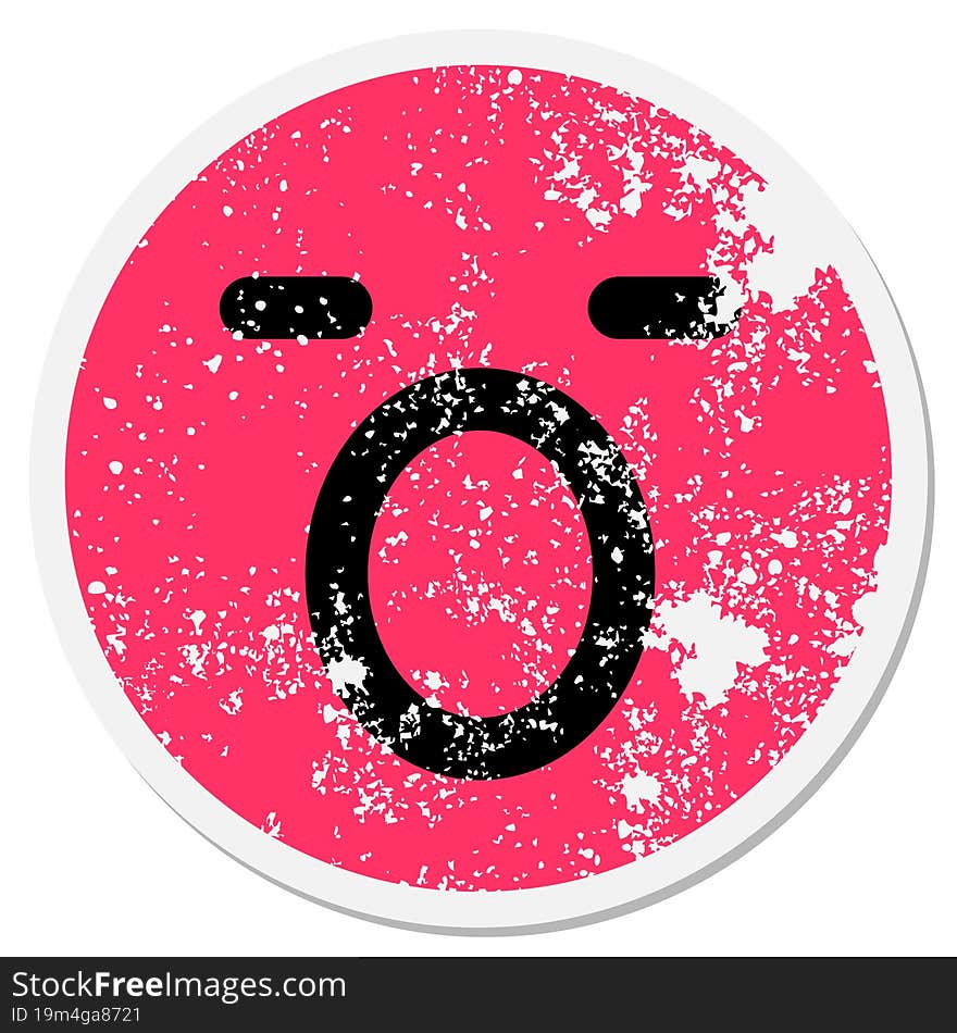 Simple Shouting Face Circular Sticker