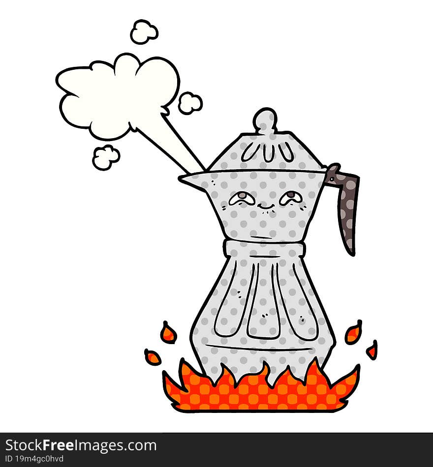 cartoon coffee pot. cartoon coffee pot