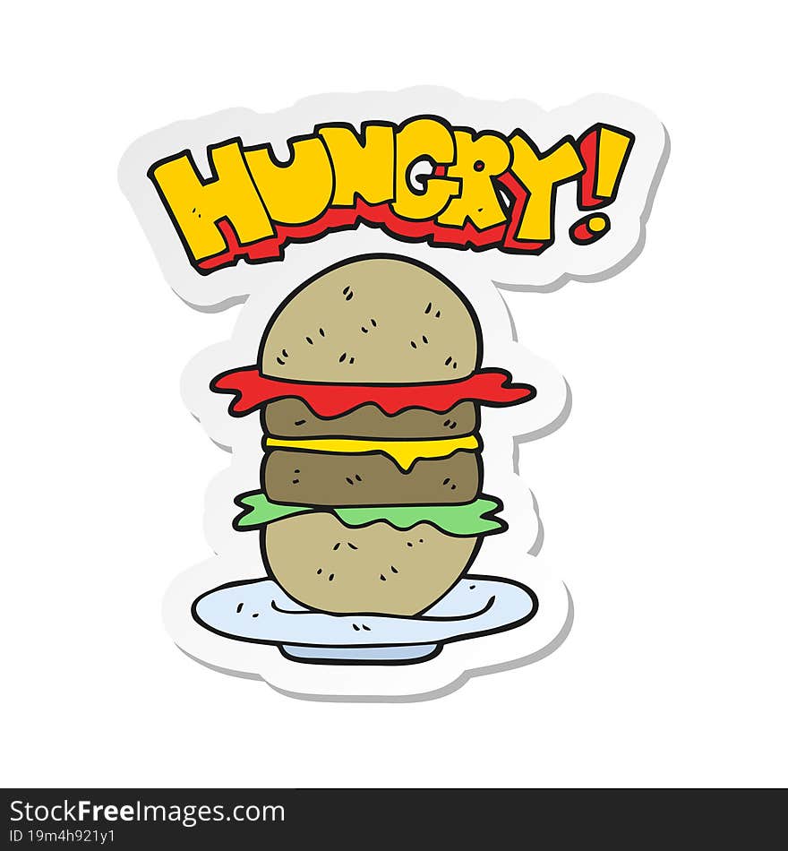 sticker of a cartoon burger