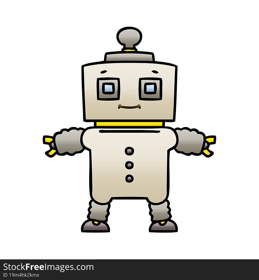 quirky gradient shaded cartoon robot