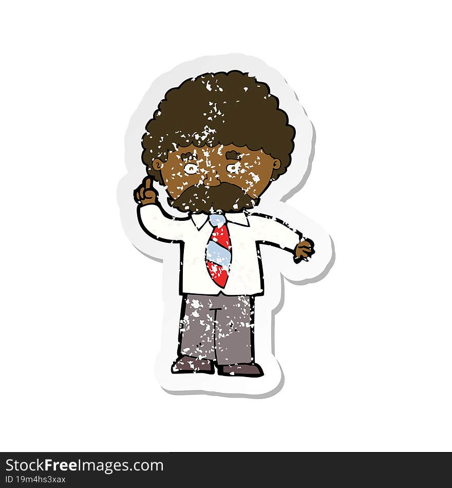 retro distressed sticker of a cartoon teacher