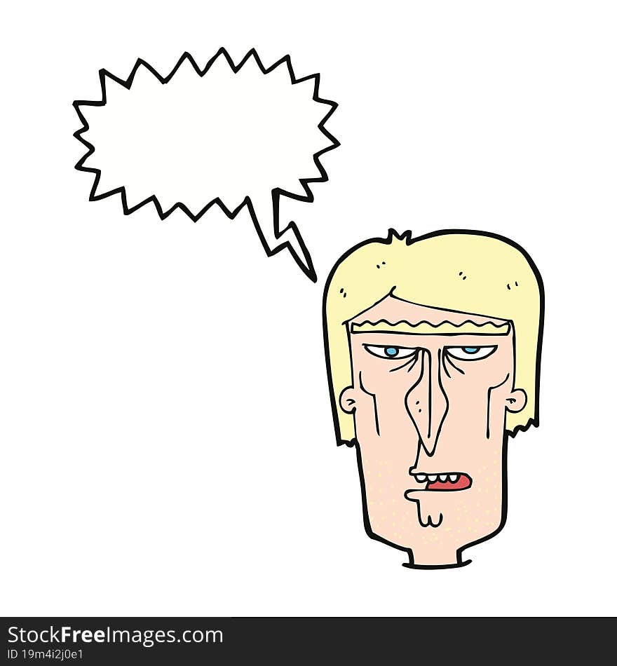 cartoon angry face with speech bubble