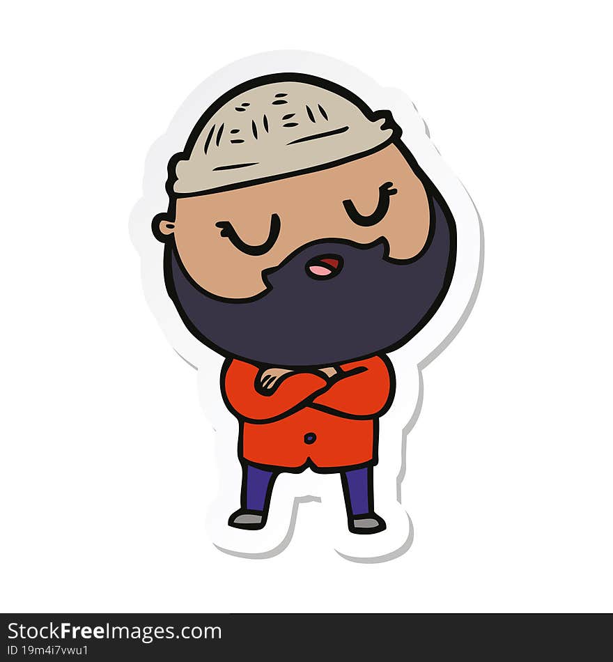 sticker of a cartoon man with beard