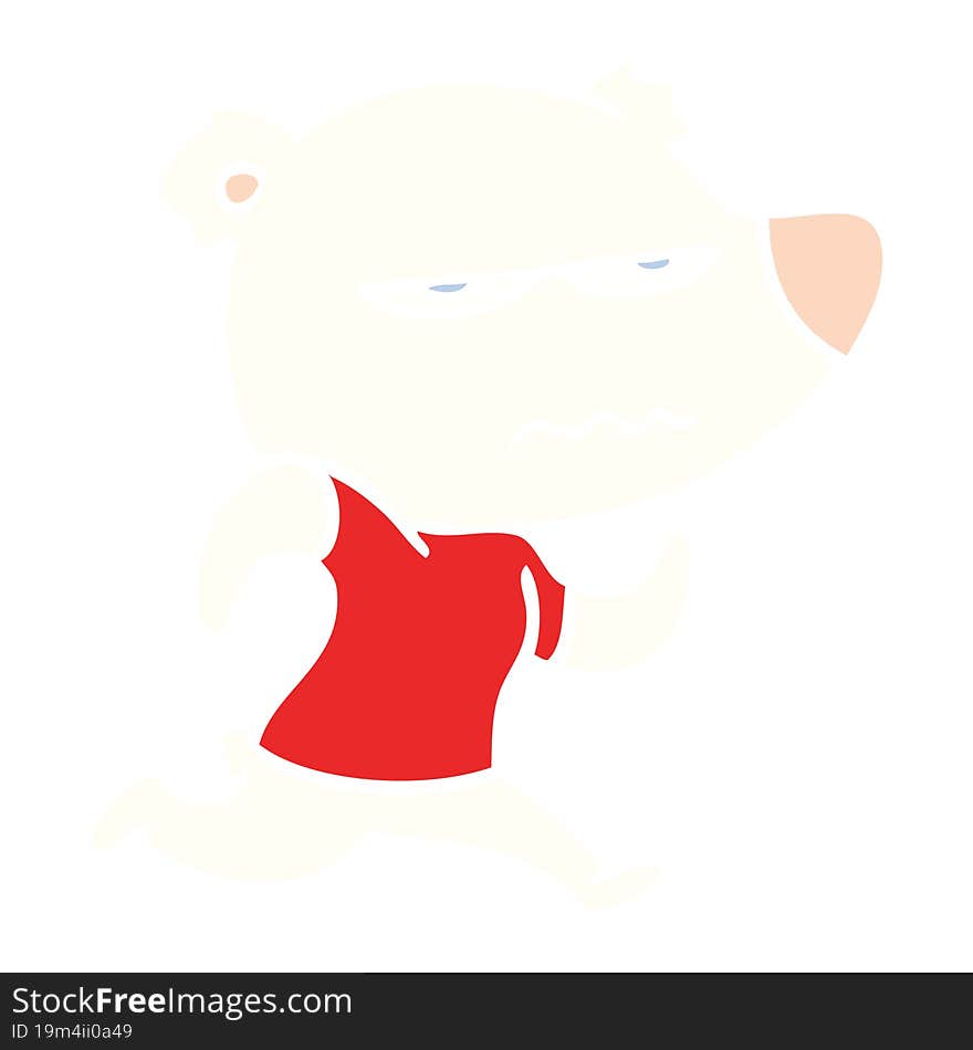 Angry Bear Polar Flat Color Style Cartoon