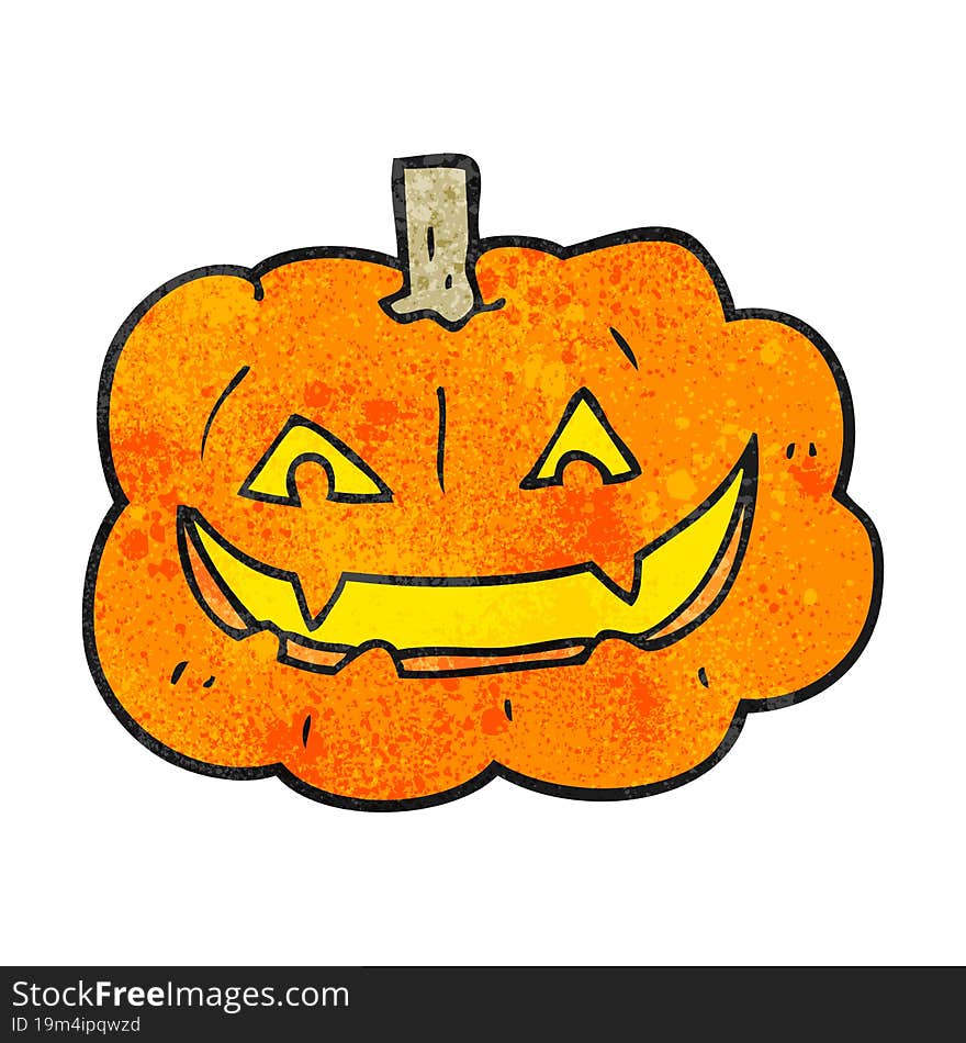 textured cartoon spooky pumpkin