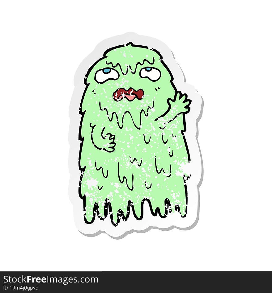 retro distressed sticker of a gross cartoon ghost