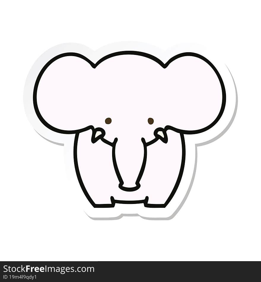 sticker of a quirky hand drawn cartoon elephant