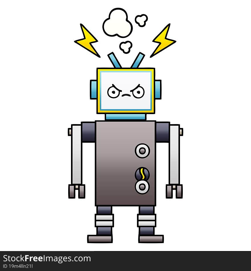 Gradient Shaded Cartoon Robot