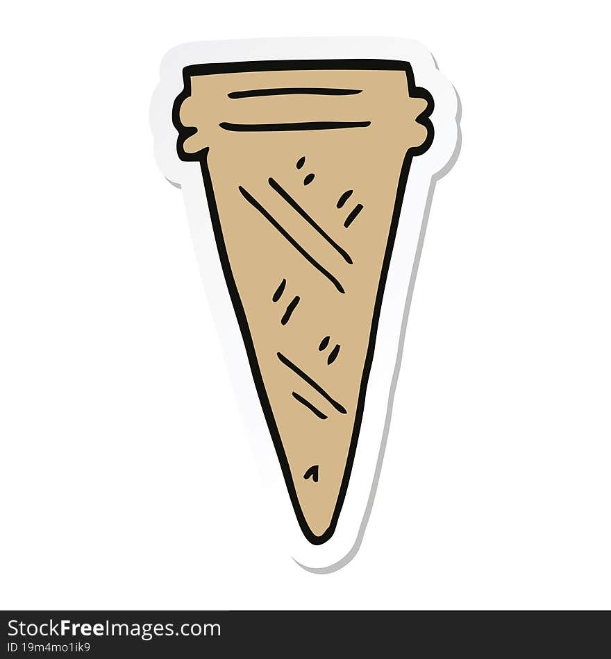 sticker of a cartoon ice cream cone