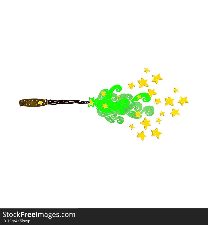 cartoon magic wand casting spell