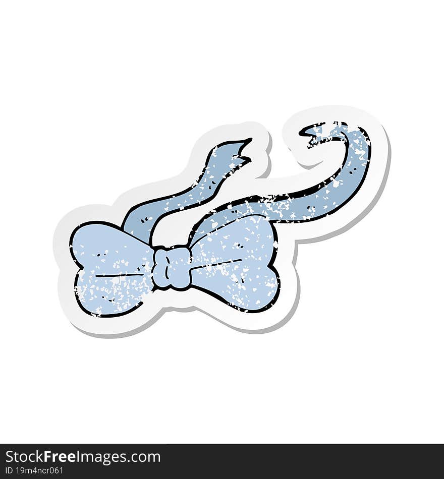 retro distressed sticker of a cartoon bow tie