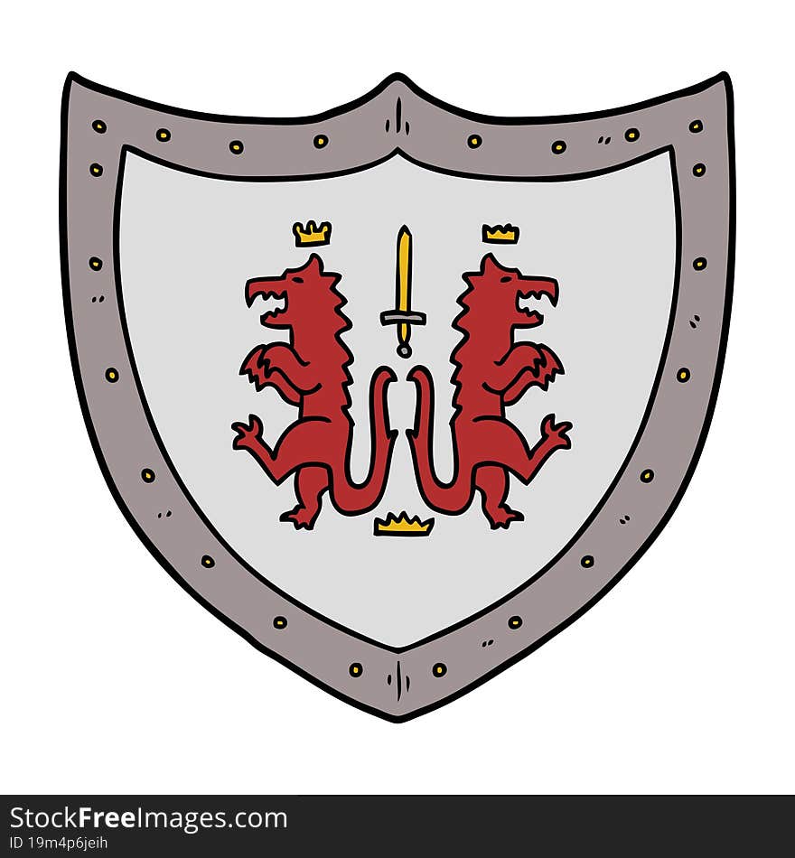 cartoon heraldic shield. cartoon heraldic shield