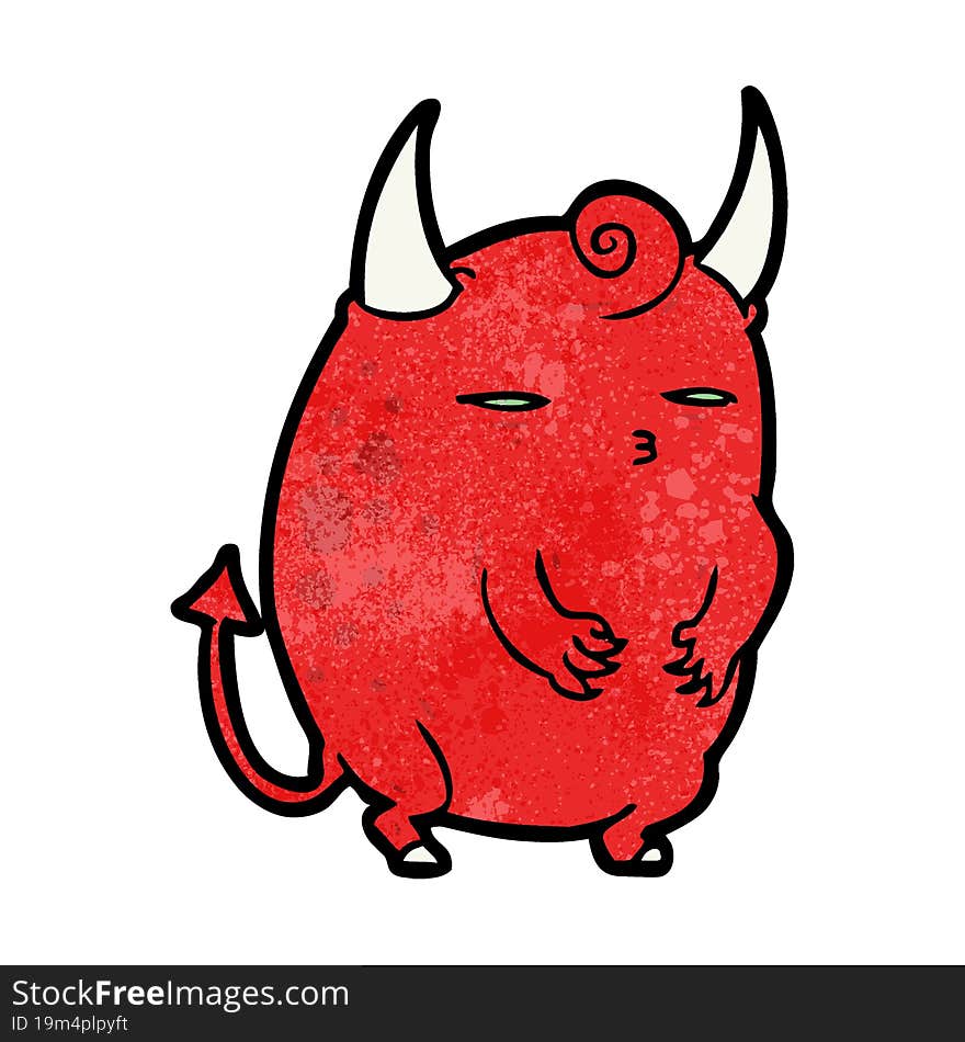 cartoon fat little halloween devil. cartoon fat little halloween devil