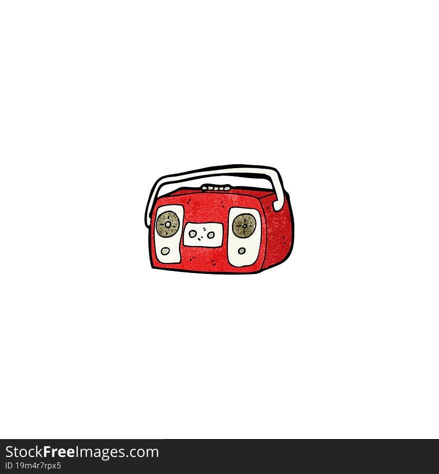 Radio Cassette Player Cartoon