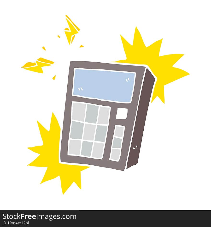 flat color illustration of a cartoon calculator