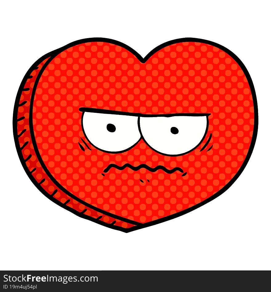 cartoon angry heart. cartoon angry heart