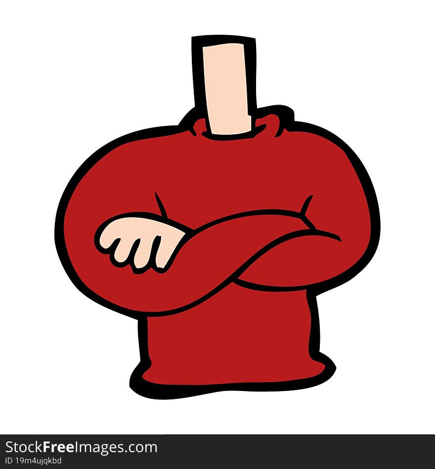 cartoon folded arms body