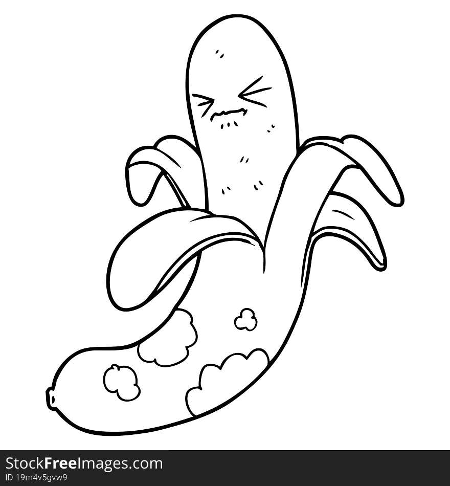 cartoon rotten banana. cartoon rotten banana